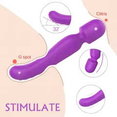   Sex HD Iris - duálny vibračný masážny vibrátor s ohrevom - fialový