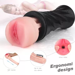   Sex HD Marcus - realistická umelá vagína v puzdre - čierna/prírodná