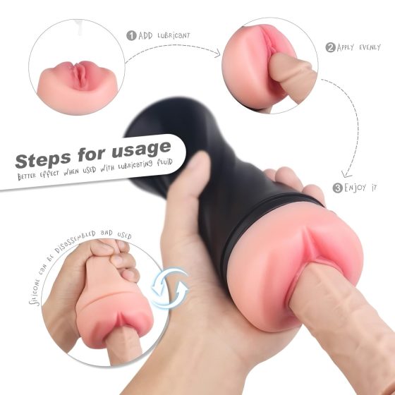 Sex HD Marcus - realistická umelá vagína v puzdre (čierno-prírodná)