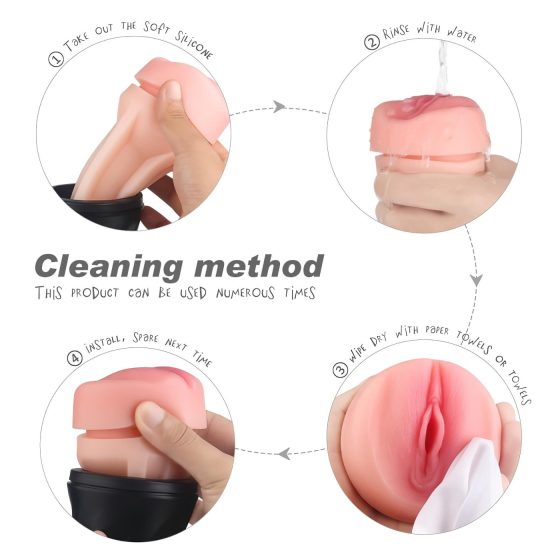 Sex HD Marcus - realistická umelá vagína v puzdre (čierno-prírodná)
