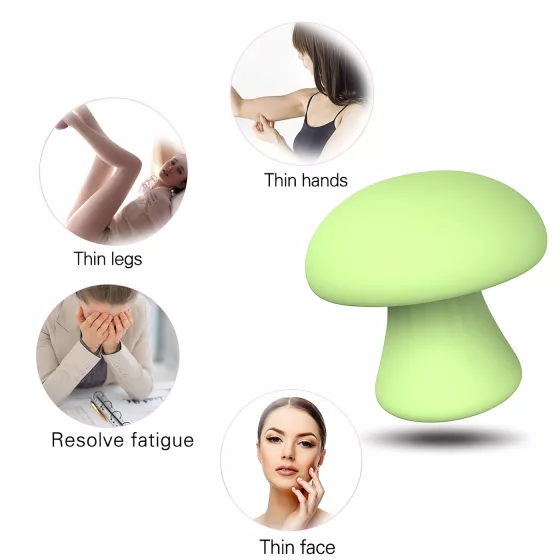 / Magic Mushroom - akumulátorový vibračný prístroj na tvár (zelený)