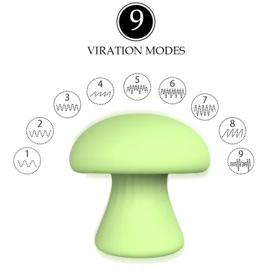 / Magic Mushroom - akumulátorový vibračný prístroj na tvár (zelený)
