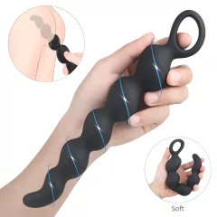 Sex HD Steven - análny dildo s perlami (čierny)