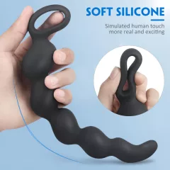 Sex HD Steven - análny dildo s perlami (čierny)
