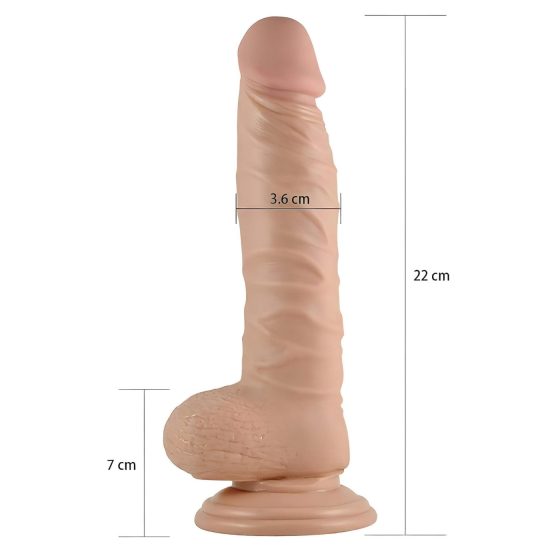 Lovetoy Real Extreme - prísavkový dildo - 21cm (prírodný)