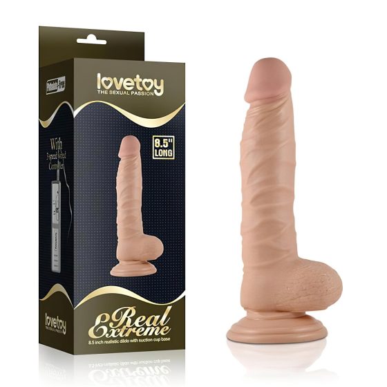 Lovetoy Real Extreme - prísavkový dildo - 21cm (prírodný)