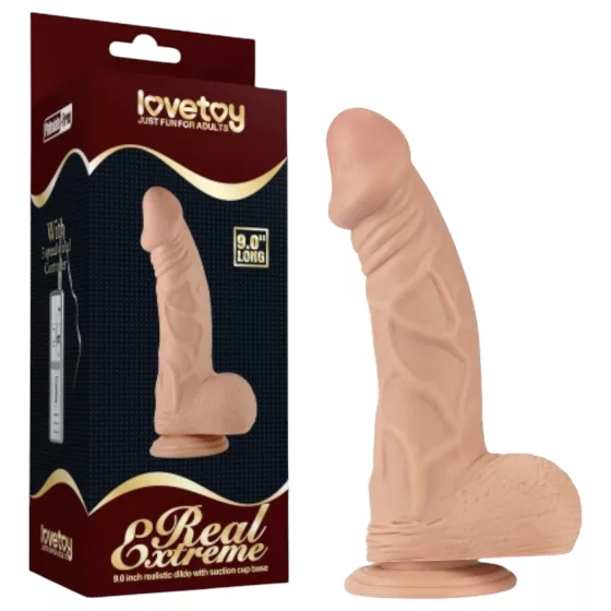 Lovetoy Real Extreme - realistický dildó s prísavkou - 23 cm - telová farba