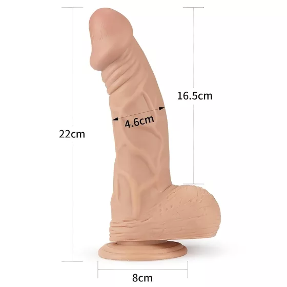 Lovetoy Real Extreme - realistický dildó s prísavkou - 23 cm - telová farba