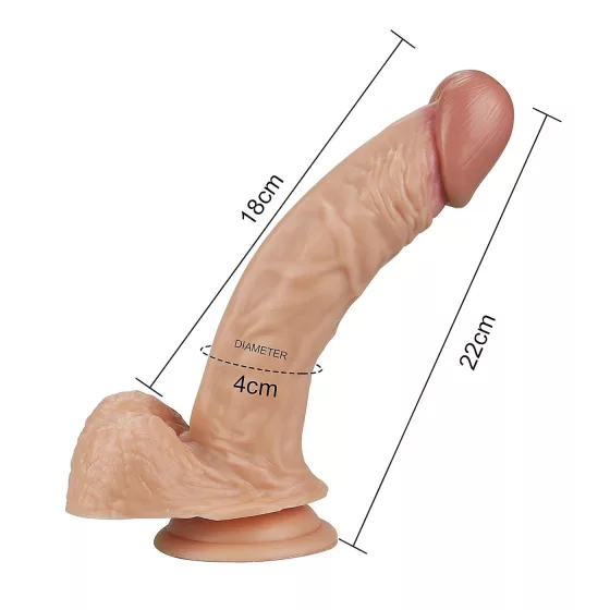 Lovetoy Real Extreme - G-bod dildo - realistický - 21 cm - telová farba
