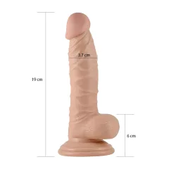   Real Extreme - prísavkový G-bod vibrátor s vajíčkami - 19 cm (naturálny)