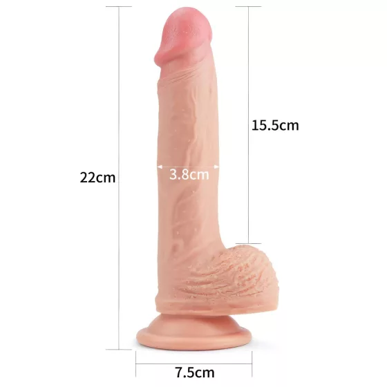 Lovetoy - realistický dildo s prísavkou - 21 cm - telová farba