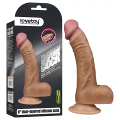   Lovetoy - realistický zahnutý dildo - 20 cm - telová farba