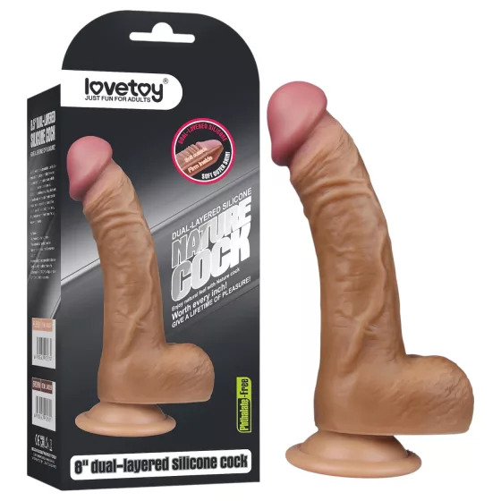 Lovetoy - realistický zahnutý dildo - 20 cm - telová farba