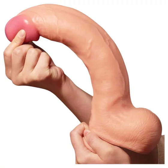 Lovetoy - realistický dvojvrstvový dildo - 30 cm - telová farba