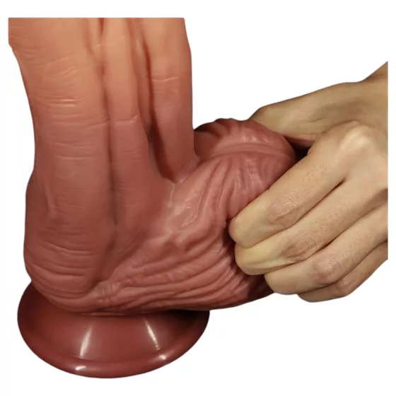 Lovetoy - realistický dvojvrstvový dildo - 26 cm - telová farba