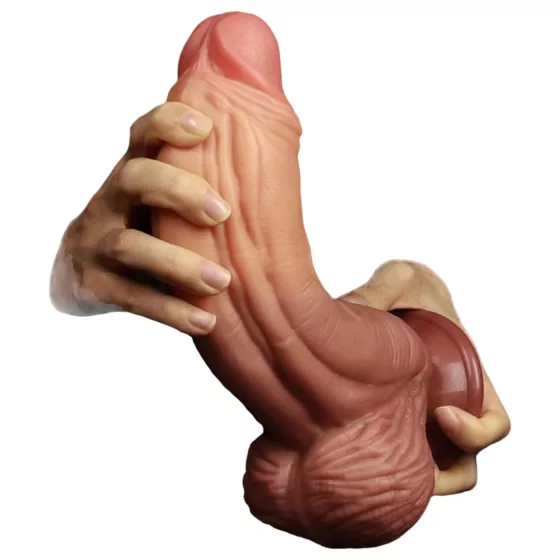 Lovetoy - realistický dvojvrstvový dildo - 26 cm - telová farba