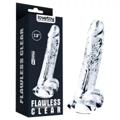   Lovetoy Flawless Clear - dildó s prísavkou - 19 cm (priehľadný)