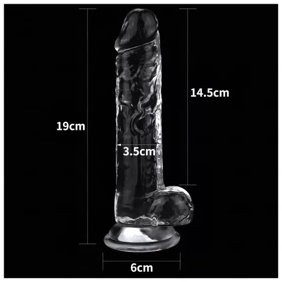 Lovetoy Flawless Clear - realistický dildo s prísavkou - 19 cm - číry