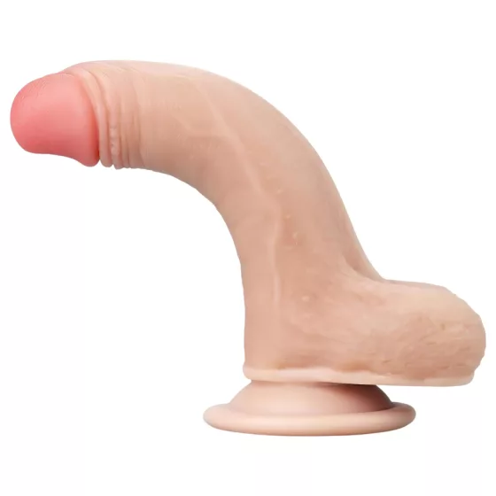 Lovetoy - dvojvrstvové dildo - realistické prevedenie - 18 cm - telová farba