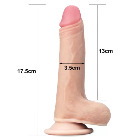Lovetoy - dvojvrstvové dildo - realistické prevedenie - 18 cm - telová farba