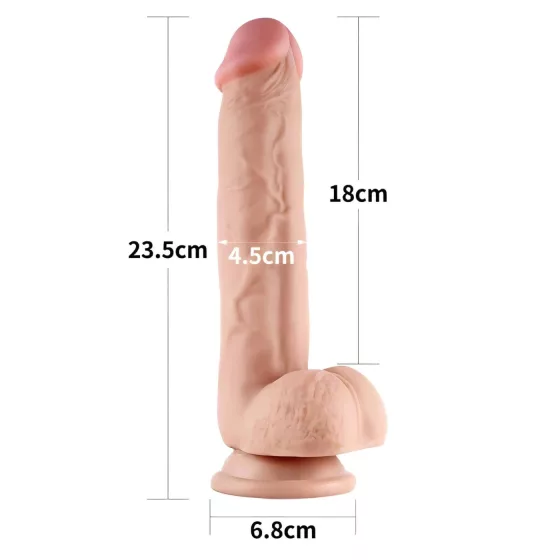 Lovetoy - realistický dvojvrstvový dildo - natúr - 23 cm