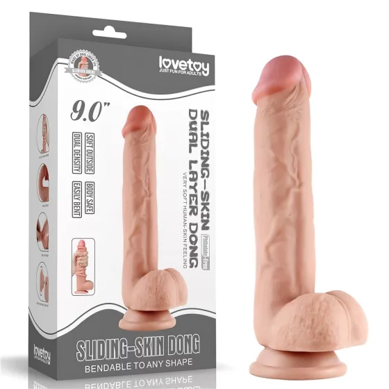 Lovetoy - realistický dvojvrstvový dildo - natúr - 23 cm