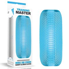   Lovetoy Tréning Majster - Dvojitý rebrovaný masturbátor (modrý)