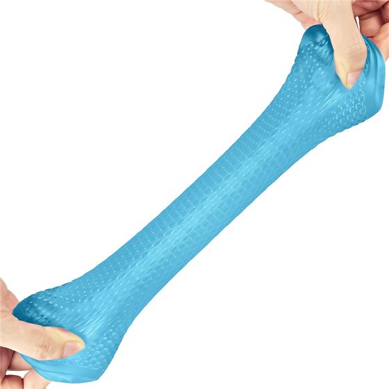 Lovetoy Tréning Majster - Dvojitý rebrovaný masturbátor (modrý)