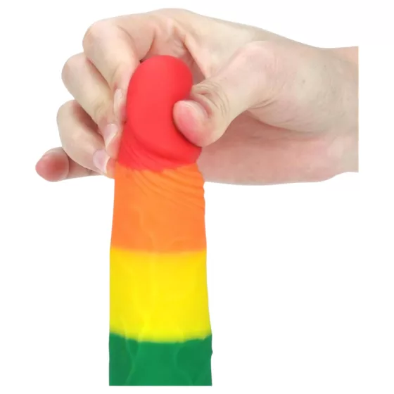 Lovetoy Prider - realistický dildo - 19 cm - dúhové