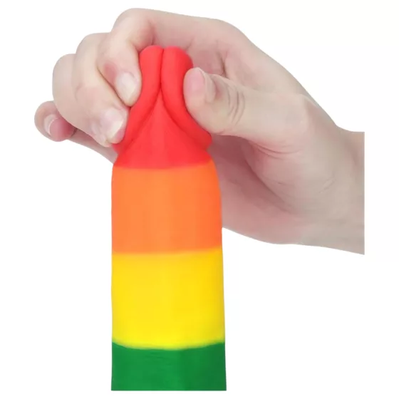 Lovetoy Prider - realistické dildó s semenníkmi - 20 cm - dúhové