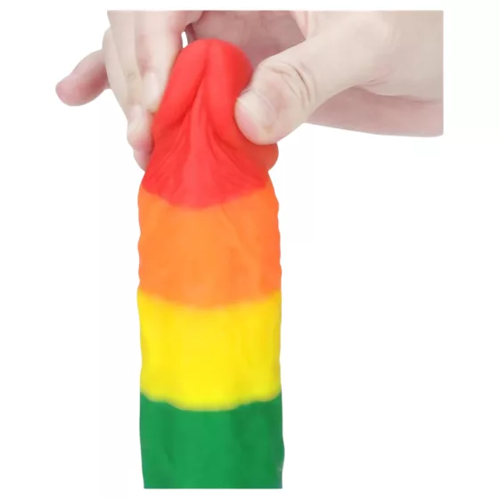 Lovetoy Prider - realistický silikónový dildo - 19 cm - dúhová farba