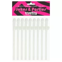 Lovetoy - slamka s penisom - svietiaca - biela