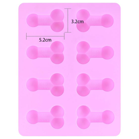 Pénisz - forma na ľadové kocky - tvar penisu - ružová