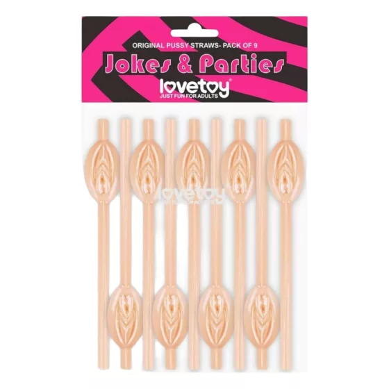 Lovetoy - slamky v tvare vagíny, rekvizita na rozlúčku so slobodou (prírodná farba)