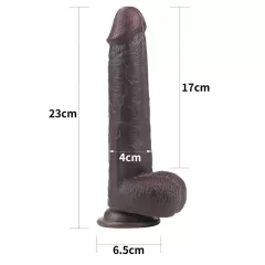 Lovetoy Sliding-Skin - dvojvrstvové dildo - 23 cm (hnedé)