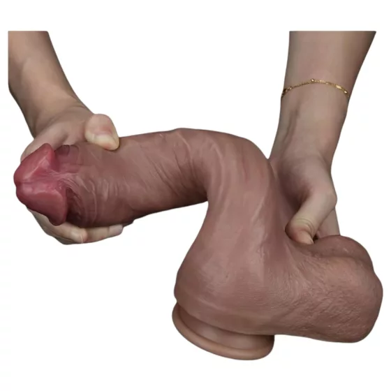 Lovetoy Nature Cock - realistický dvojvrstvový dildo - 26 cm - telová farba