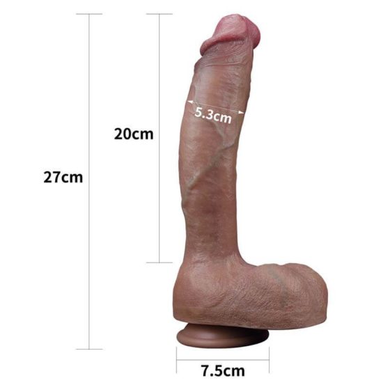 Lovetoy Nature Cock - dvojvrstvové dildo - 26 cm (prírodné)