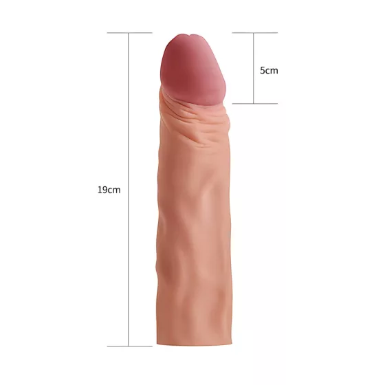 Lovetoy - návlek na penis - predĺženie 19 cm - naturálna farba