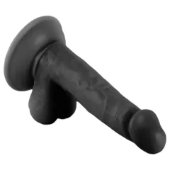   Mr. Rude - realistický dildo s prísavkou a semenníkmi - 17 cm - čierny