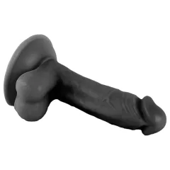  Mr. Rude - realistický dildo s prísavkou a semenníkmi - 17 cm - čierny