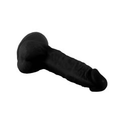 Mr. Rude - upínacie dildo na semenníky - 19 cm (čierne)