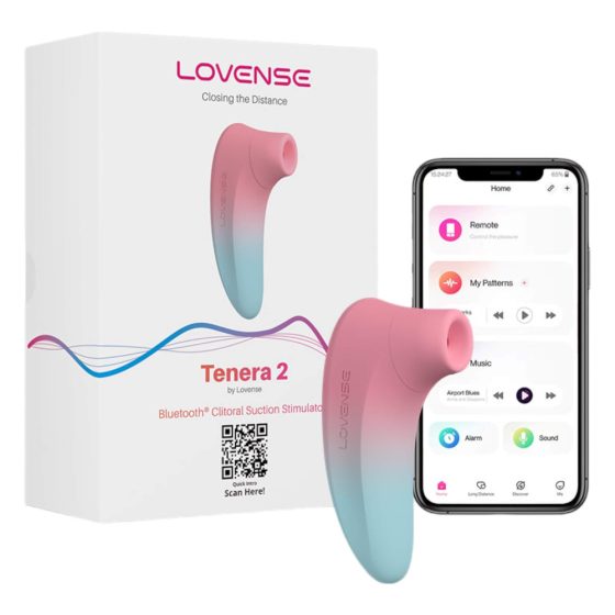 LOVENSE Tenera 2 - inteligentný vodotesný stimulátor klitorisu so vzduchovou vlnou (modro-ružový)
