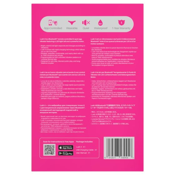 LOVENSE Lush 4 - inteligentné vibrovajce (ružové)