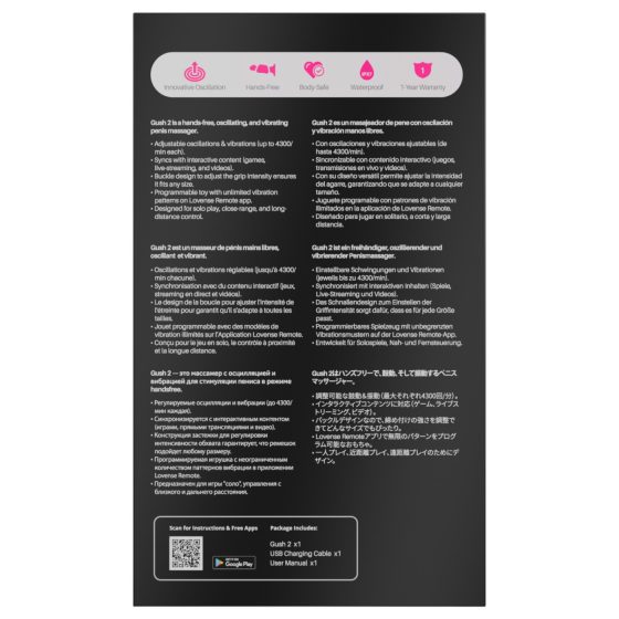 LOVENSE Gush 2 - vibrátor na žaluď - tyrkysový