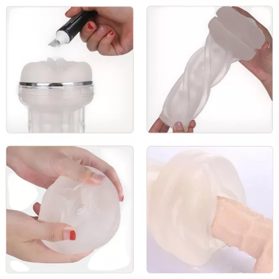 Tracy's Dog Crystal - realistická umelá vagína masturbátor - priehľadná