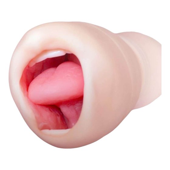Tracys Dog Cup - realistický masturbátor umelé ústa so zubami (telová farba)
