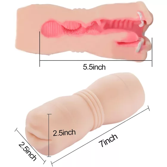 Tracy's Dog Cup - ústa masturbátor s realistickými zubami - naturálny