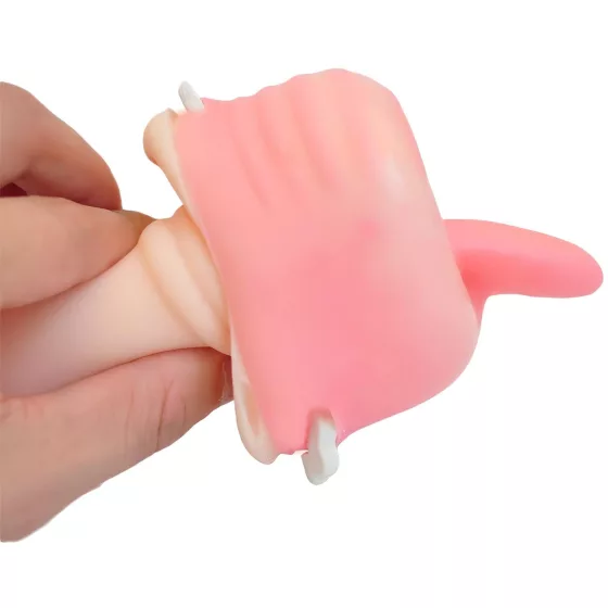 Tracy's Dog Cup - ústa masturbátor s realistickými zubami - naturálny