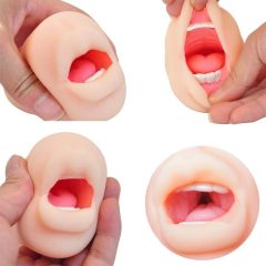   Tracys Dog Cup - realistický masturbátor umelé ústa so zubami (telová farba)