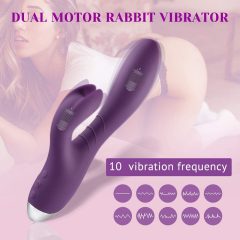   Tracy's Dog Rabbit - vodeodolný akumulátorový vibrátor na klitoris (fialový)